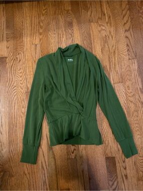 OGL Olive Green Wrap-Front V-Neck Top
